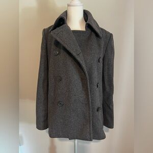 J. Crew Women’s Gray Wool Blend Double Breasted Jacket Peacoat Size‎ Small